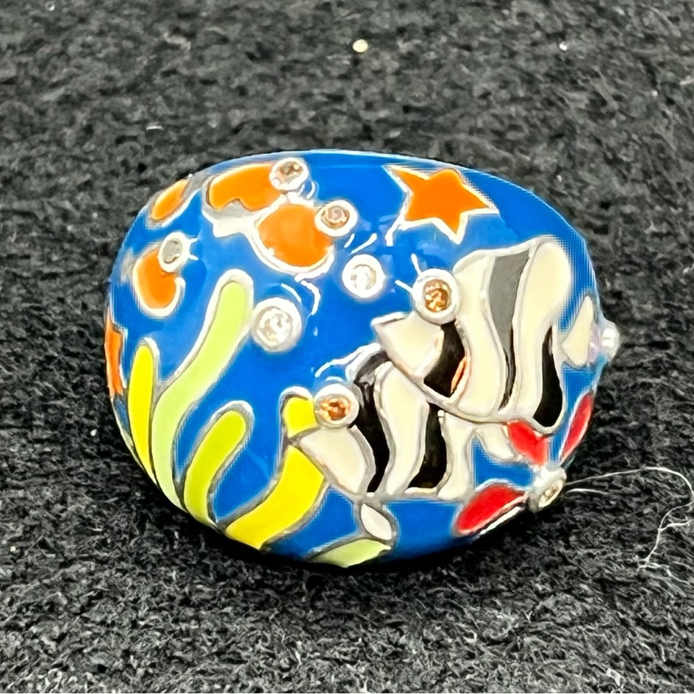 Belle Etoile Angelfish Ring -Ocean Blue Size 6 Sterling 925